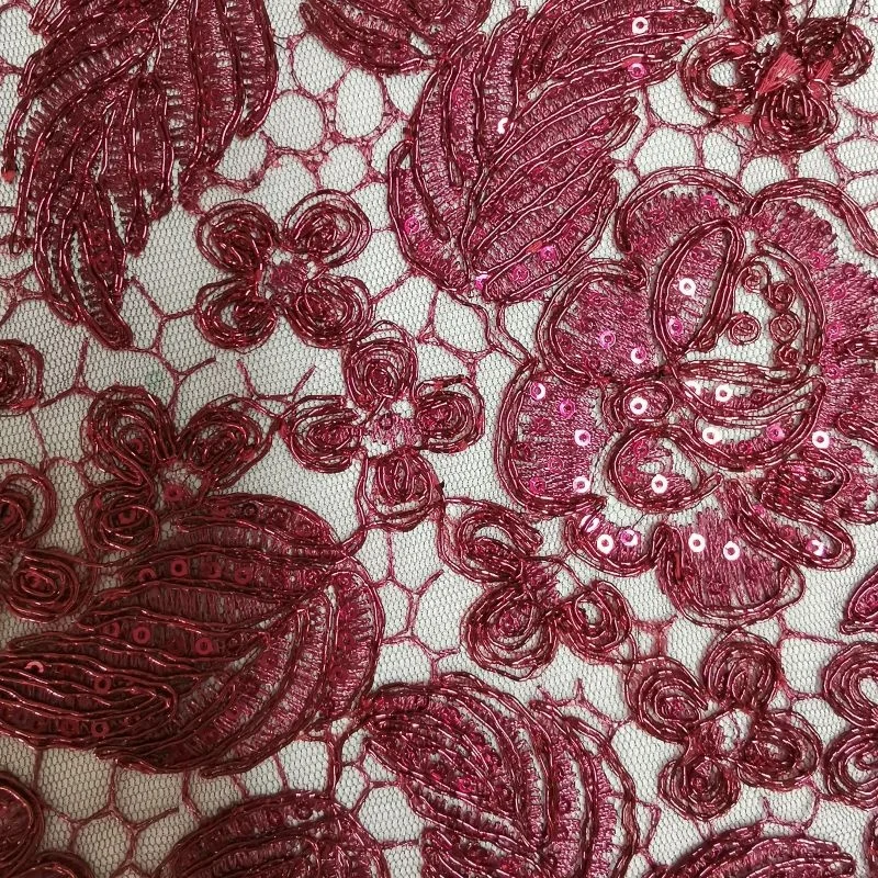 2022 hot selling polyester spandex lace embroidery dress fabric fashion embroidery fabric textile raw material
