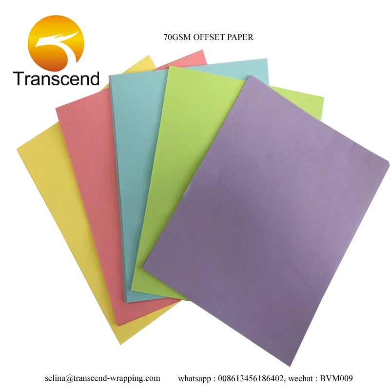 Manufacturer supply Recyclable a4 paper colored paper 70gsm colored offset paper A4 size