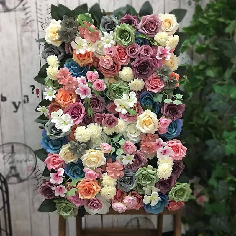Wholesale Artificial Flower Wall Panel Silk Flower Wall Decoration White Flower Wall for Decoration