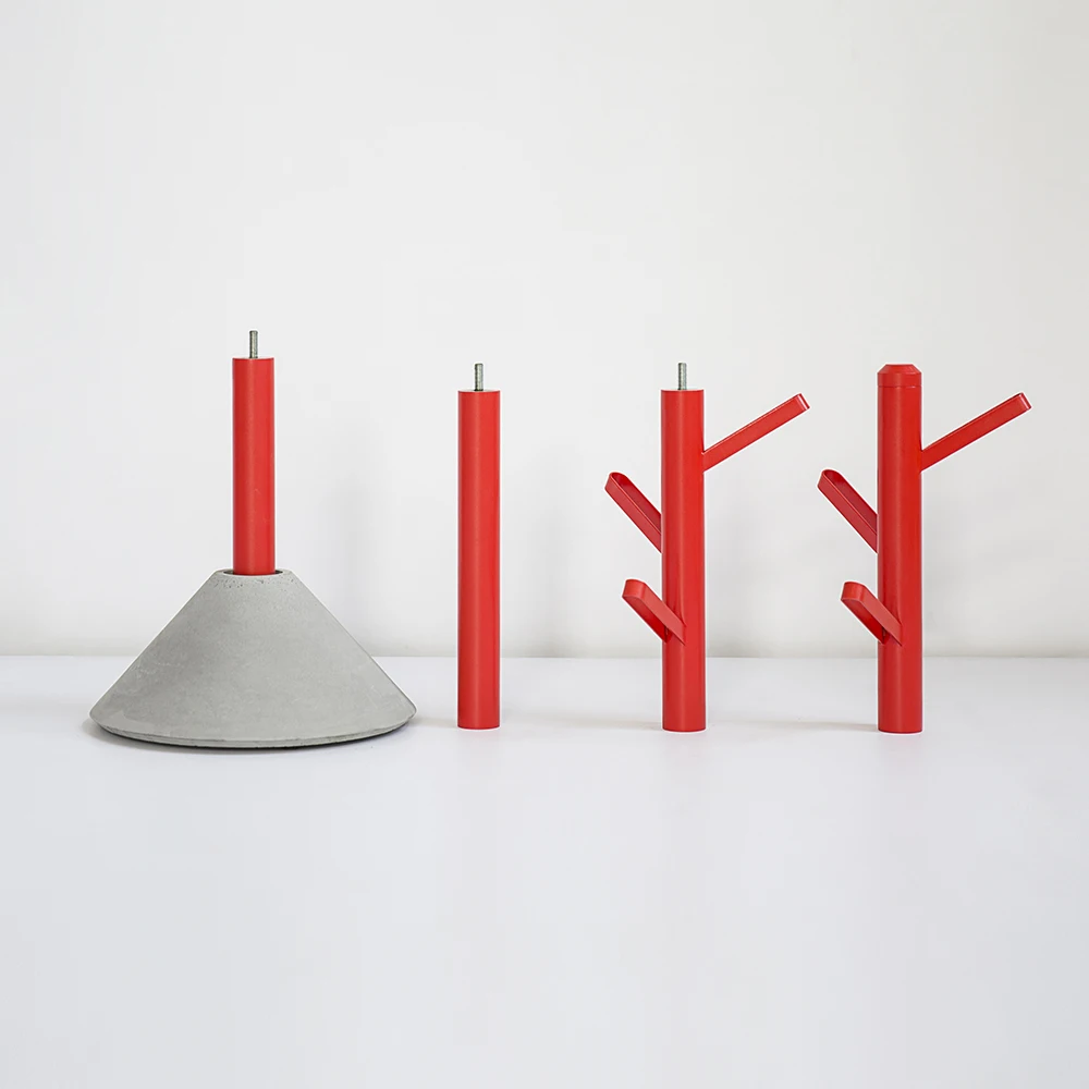 
BENTU Y Hanger hall tree with solid round base, used for hats, clothes, wallets, scarves, handbags 