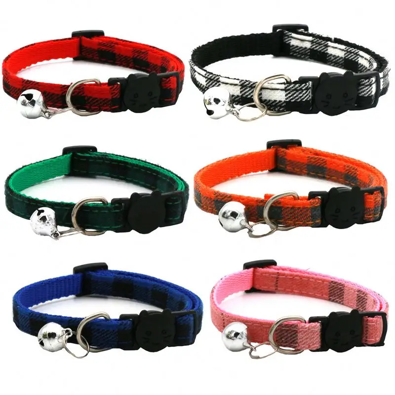 Amazon Top Seller Durable Buckle Tactical Pet Cute Dog Cat Nylon Collar With Ring Bell