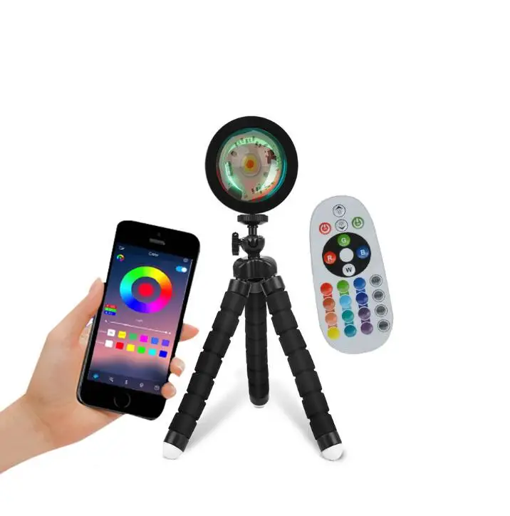 16 Colors Remote Control Night Light Sunset Projector Lamp for Decorating Home Coffee  Shop