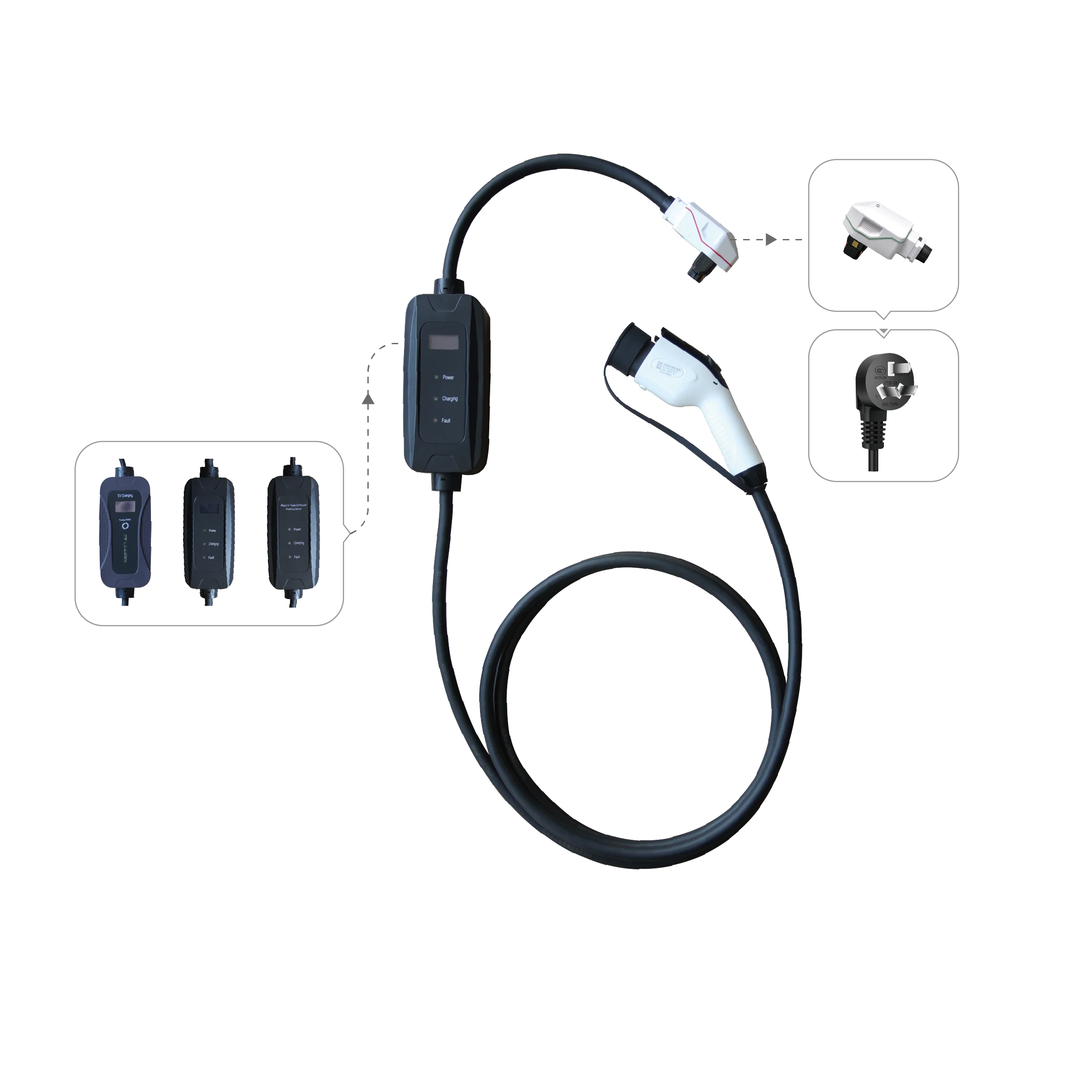 EV Charger Gun Type1 ev charger 22kw AC 32A Display screen J1772 wallbox charge smart ev charger