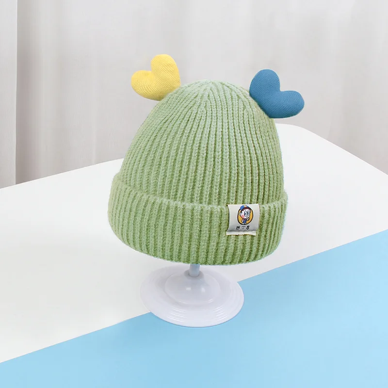 Two color animal ears Knitting  Pattern Soft Warm Cute children kids animal ear hat winter warm hats