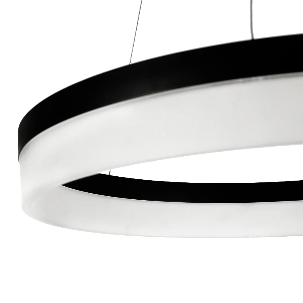 decorative circular loop black led modern pendant light