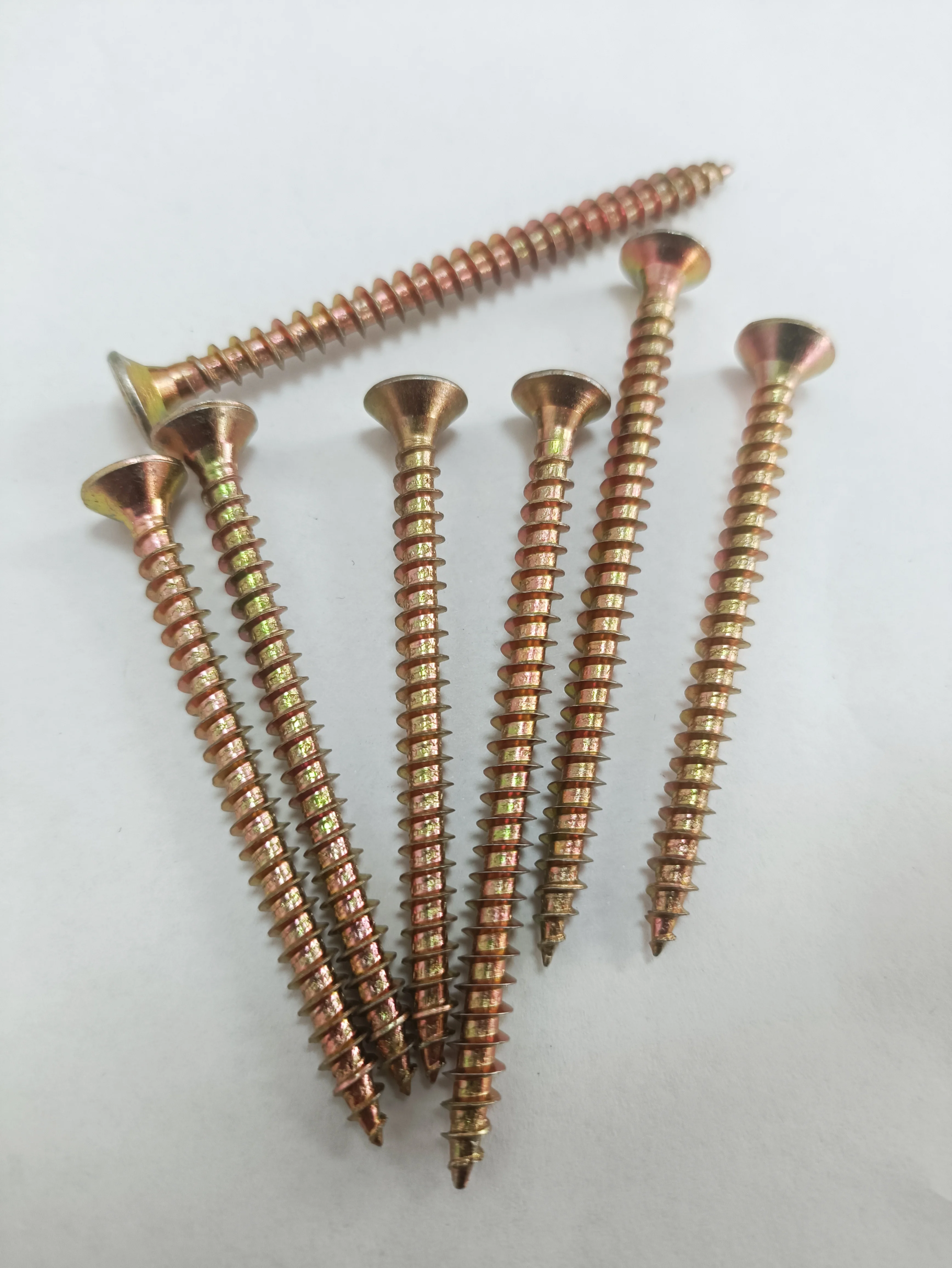 Yellow Zinc White Zinc Pozi Drive double CSK Head Fiber wood Screw Chipboard Screw