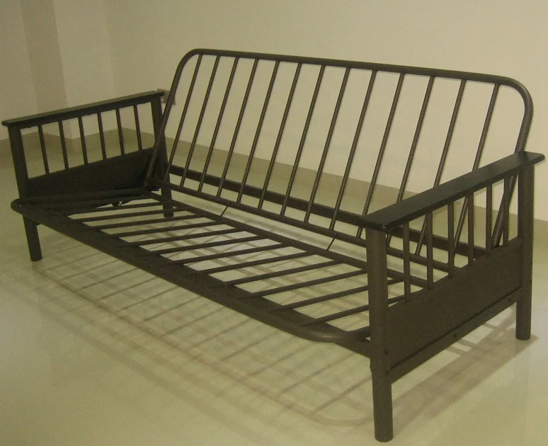 USA Popular K/D Furniture Wood Arm Metal Futon Sofa Bed