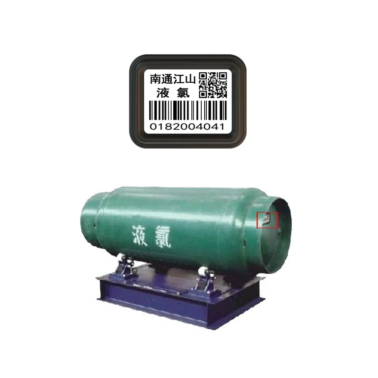 Liquid Chlorine Permanent Barcode Tag Industrial Gas Cylinder Tracking