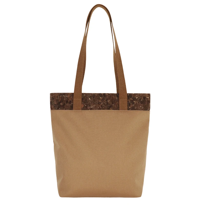 Washable dupont paper shoulder bag women reusable handbag customization canvas shopping tote bag Cork with coffee carbon