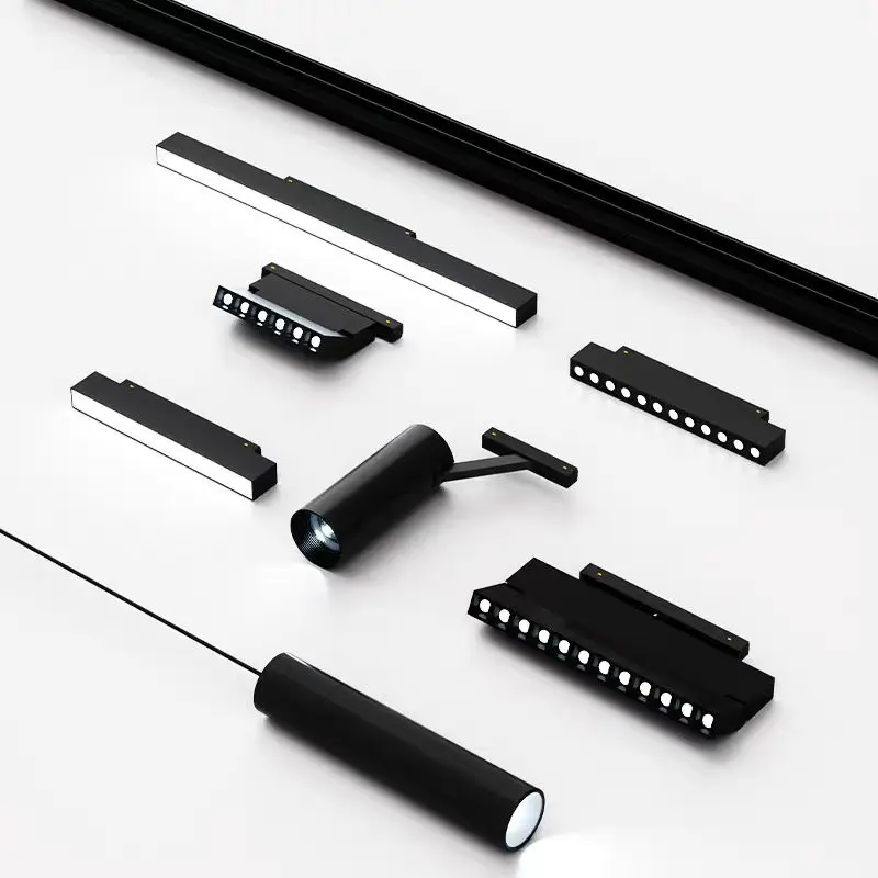 Wholesale magnetic track light rail led White Black 48v r90 suction mini ultra slim system magnetic track light