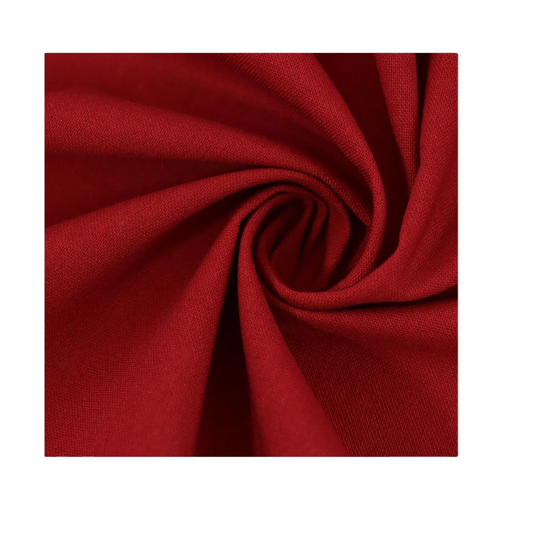 Wholesale 30% Linen 70% Rayon Viscose Custom Reactive Printing Polyester and linen dyed fabric Plain for clothing