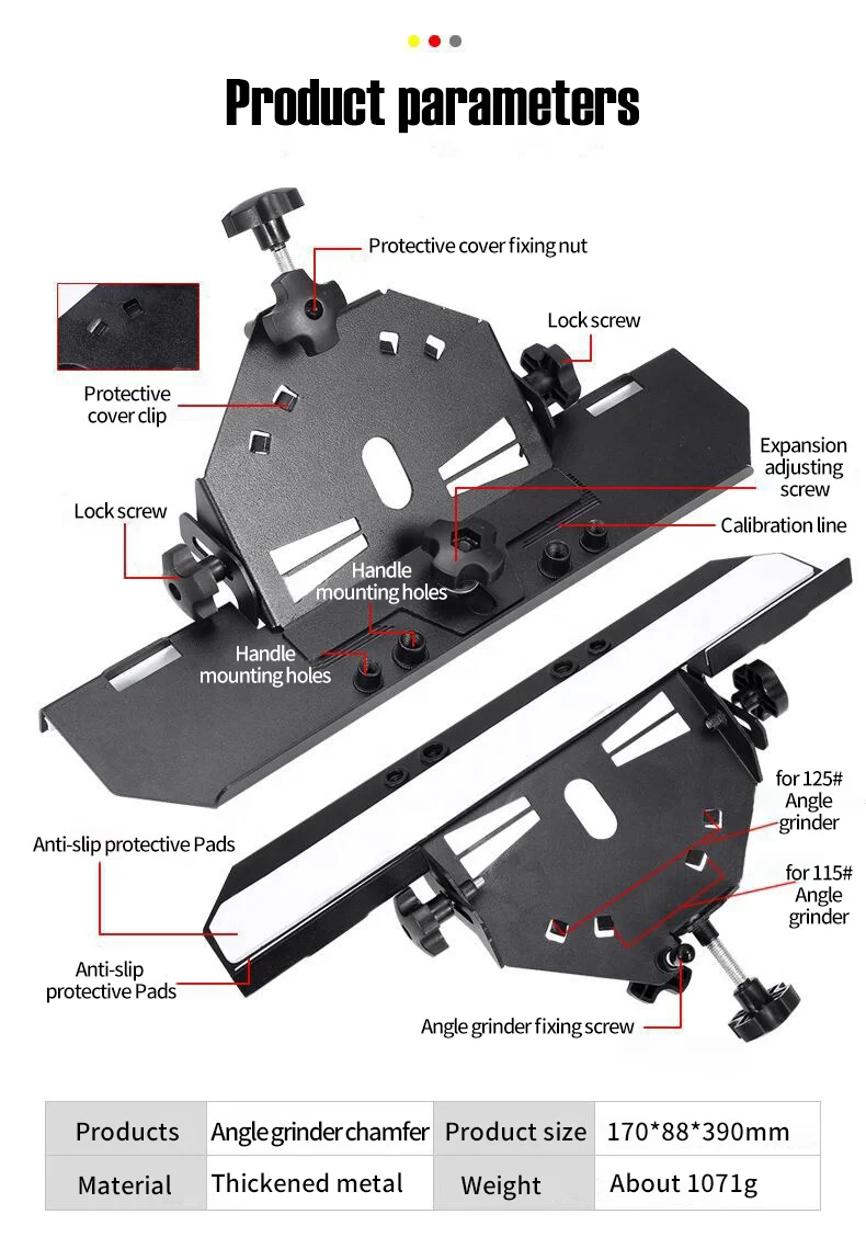 Metal Tiling 45 Degree Angle Cutting Tool Universal Ceramic Tile Cutter Seat Chamfer for Angle Grinder