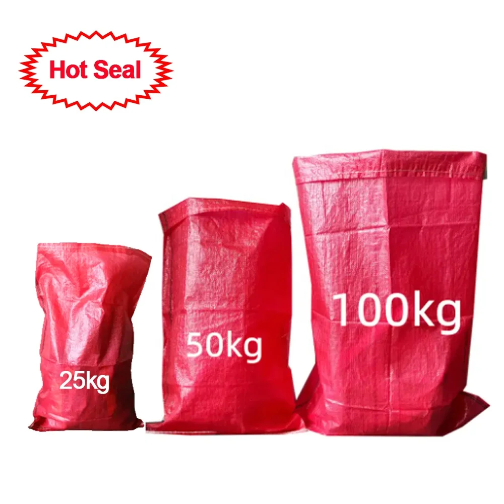Chile market  25kg 45*75cm red 50kg polypropylene red pp woven potato sack bag sacos de polipropileno de 50 kg rojos