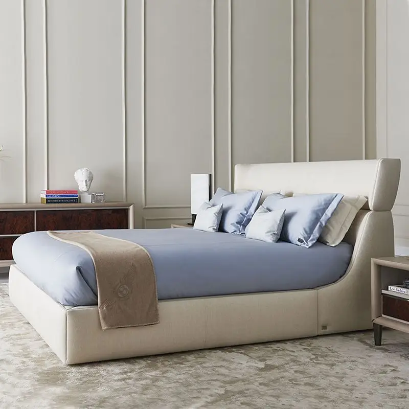 Customized Luxury Italian Bedroom Set Furniture King 2023 Modern Latest Double Bed With Storage Space