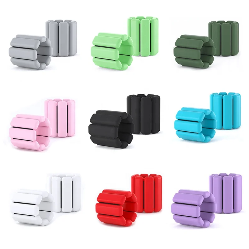 1lb 2lb 3lb Adjustable Wearable Silicone Fitness Wrist and Ankle Weight Bangles Bracelet Band Sport Ankle Wrist Weights