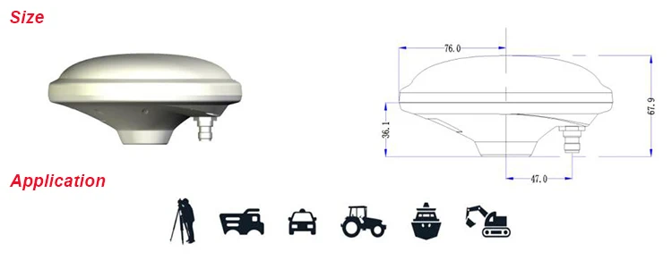 BDS GPS, GLO GALILEO System Full-band GNSS RTK Measure Antenna for Intelligent Driving Precision Agriculture 0