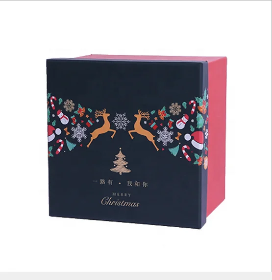 Оптовая продажа, декоративная картонная бумажная коробка с Санта Клаусом, отцом, рождественским яблоком, украшение для рождественской елки, Подарочная коробка для хранения