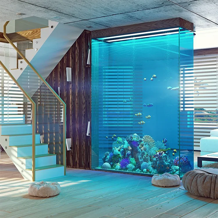 living room home glass partition shoe cabinet large ultra white bullet ecological fish tank