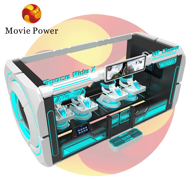 MoviePower 4 Players Full Motion VR Roller Coaster Simulator Virtual Reality Flight Games Simulator Virtual Game