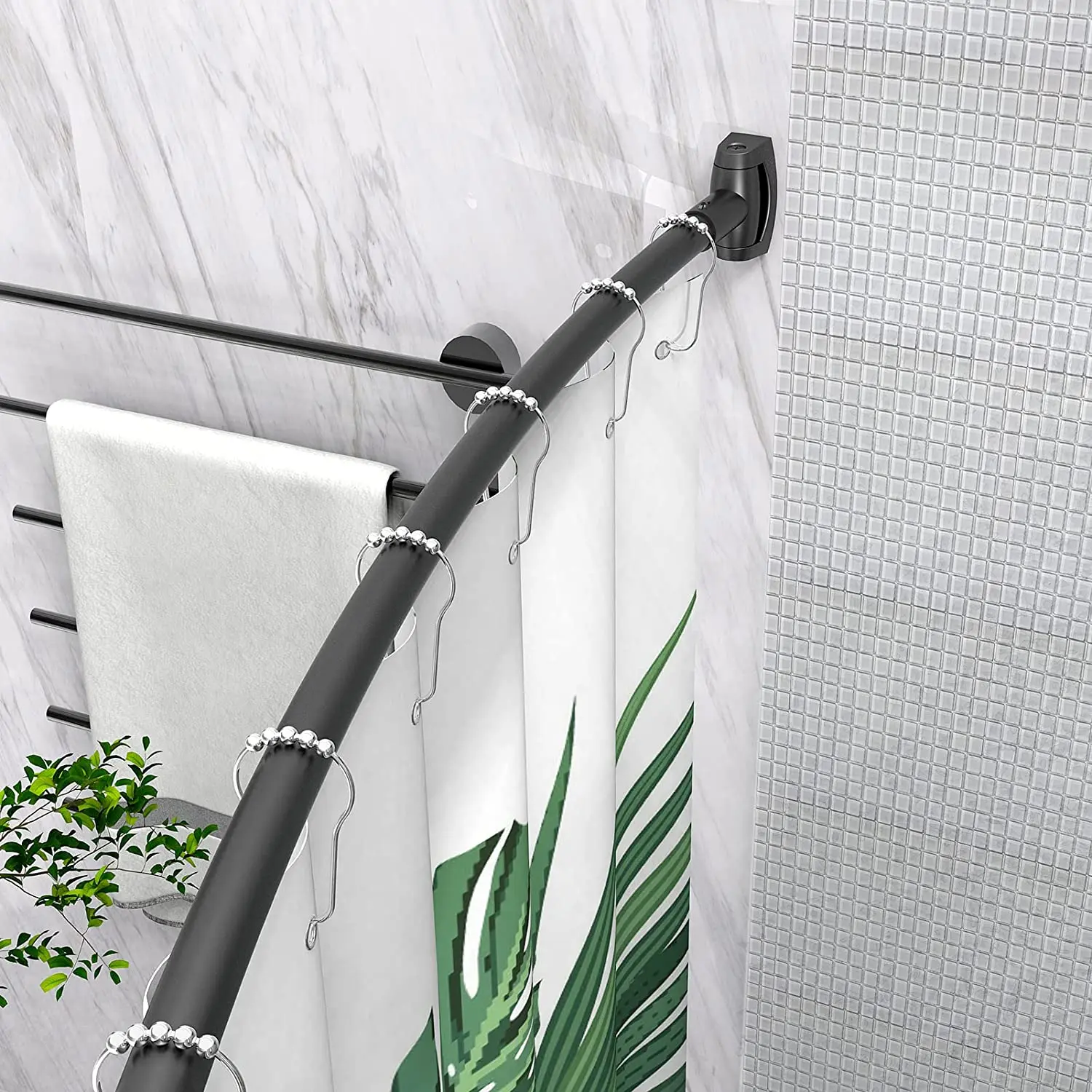 Adjustable curv shower rod Stainless steel/Aluminium extendable shower curtain rod curved Custom size/ color Curved Shower Rod