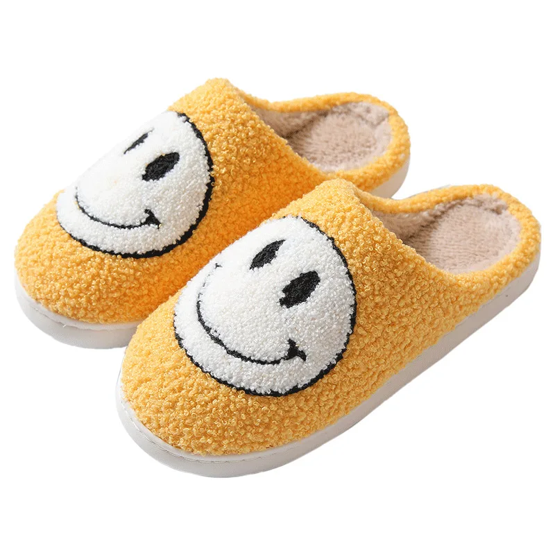 Smiley Face Slipper Soft Plush Drew House Justin Slippers Foam Shoes Slip-on Cozy Indoor Outdoor Slippers
