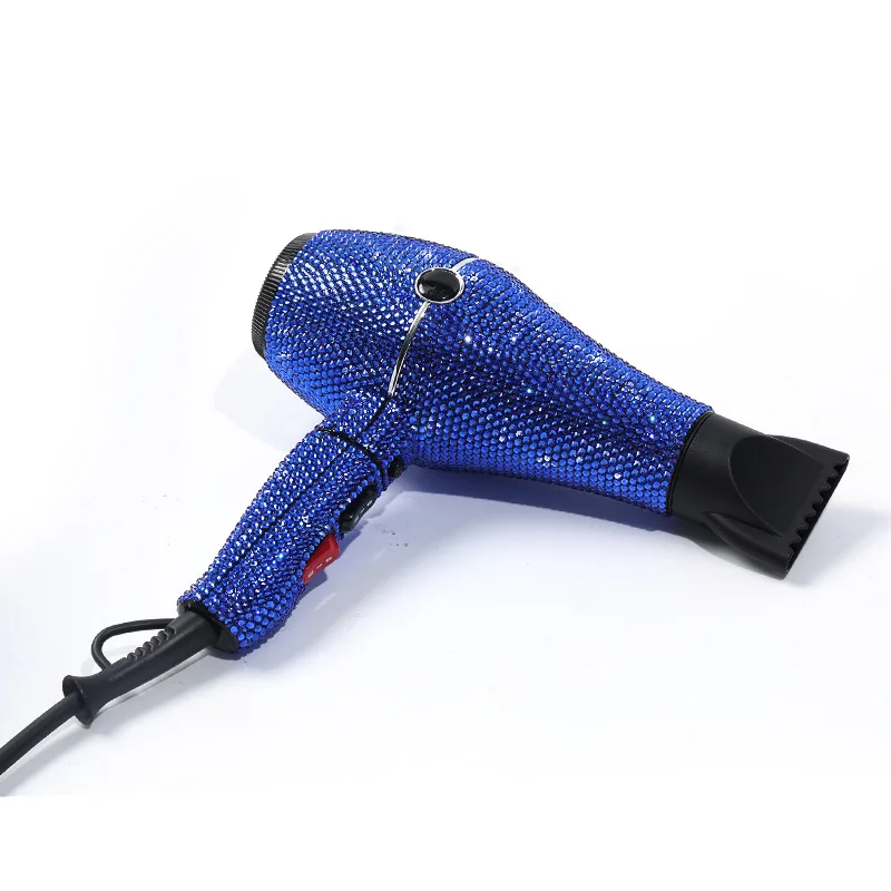 Custom Professional DC Motor Hair Dryer Bling Crystal Hot Blow Dryer