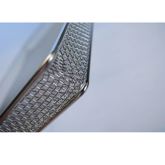 600*400mm Crimped Wire Mesh Serving Tray 304 316 Stainless Steel Wire Mesh Tray For Drying And Dehydration With Customized Size