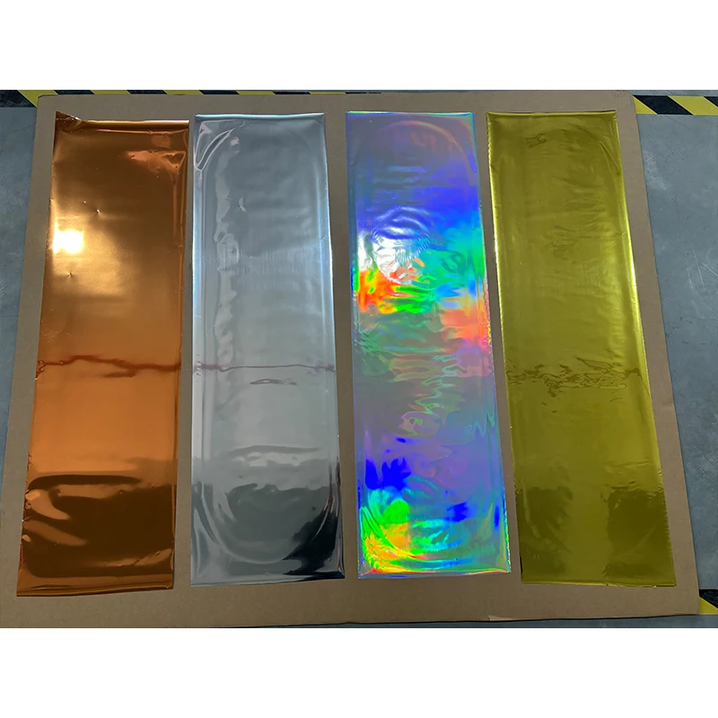 Laser Silver Rainbow Fabric Water Resist Hot Stamping skateboard heat transfer graphics holographic foil