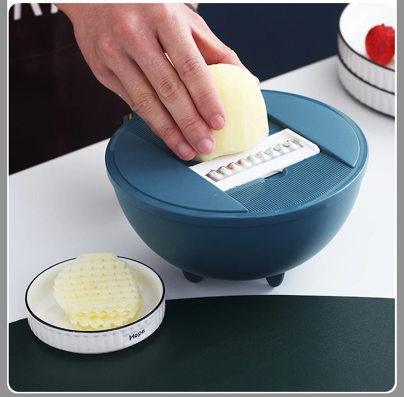 
Adjustable Kitchen Grater Slicer Food Vegetable Cutter Manual Fruits Vegetable Shredder Cutter Slicer with Container 