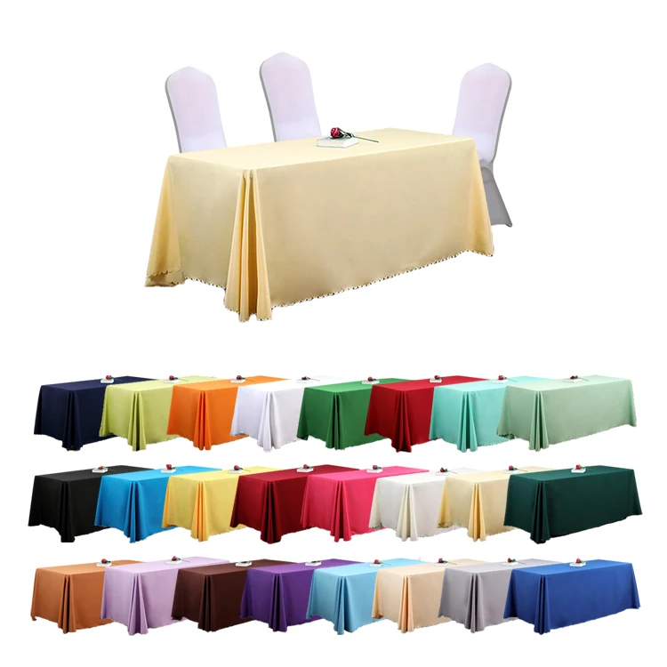 Rectangular Fabric Table Cloth Set Rectangle 6 Places Gold Wedding Round Tablecloth for Event