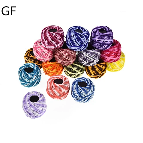 Wholesale DIY Household 16 colors Per PVC Box Embroidery thread Ball Polyester Cotton Thread For Daily Use At Home