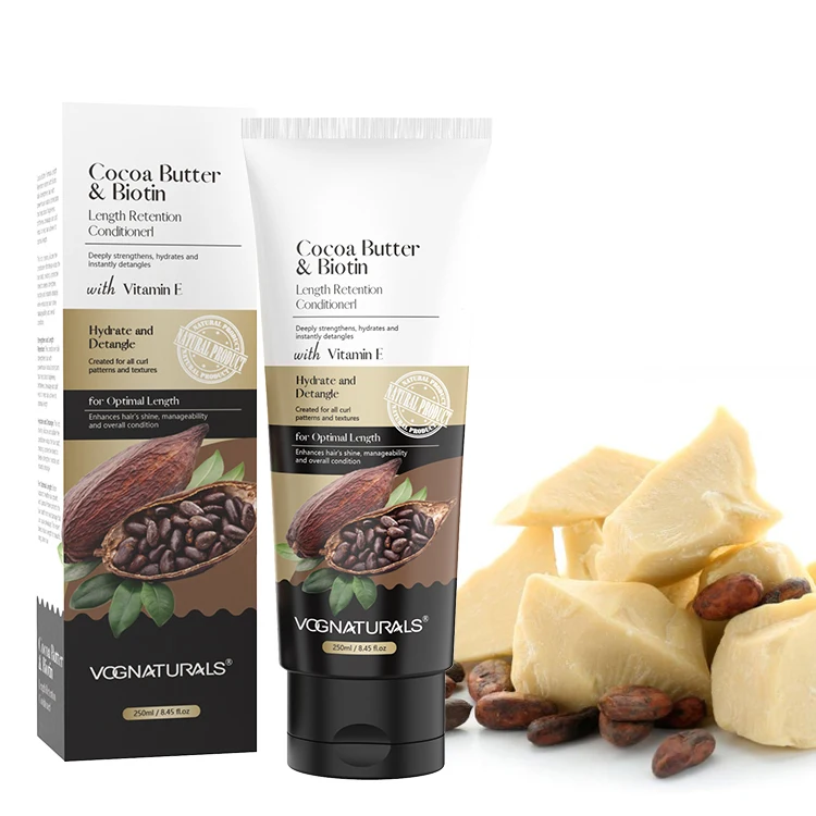 Private Label Cocoa Butter And Biotin Conditioner Moisturizing Maintenance Soft Smooth Conditioner