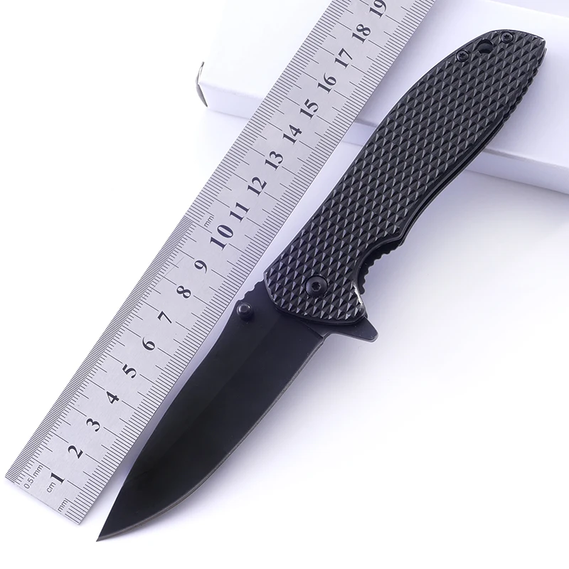 designer pocket knife black folding blade knife outdoor camping