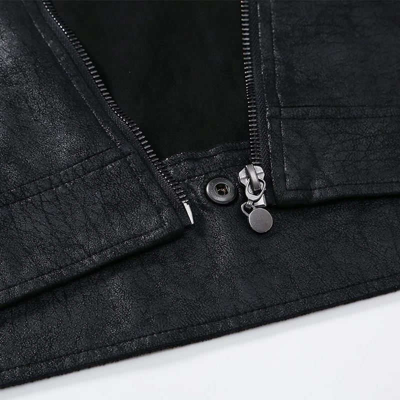 Casual PU Leather Jacket Women Classic Zipper Short Motorcycle Jackets Lady Autumn Soft Leather Basic Coat Black