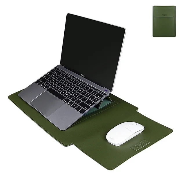 
Micani PU Leather Sleeve Case For Laptop Leather Stand Cover Portable Notebook Protector Bag 