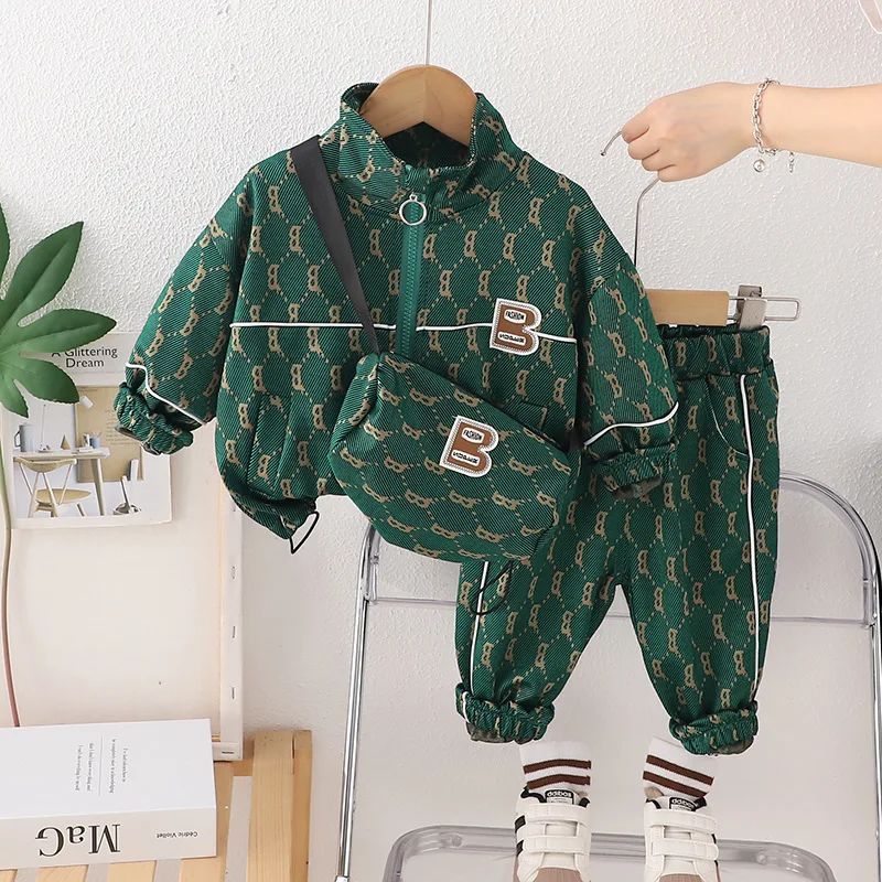 Children Fashion Designer Boutique Toddler Kids Three Pieces Tracksuit Baby Activewear Clothing Sets Luxury Boys Outfits