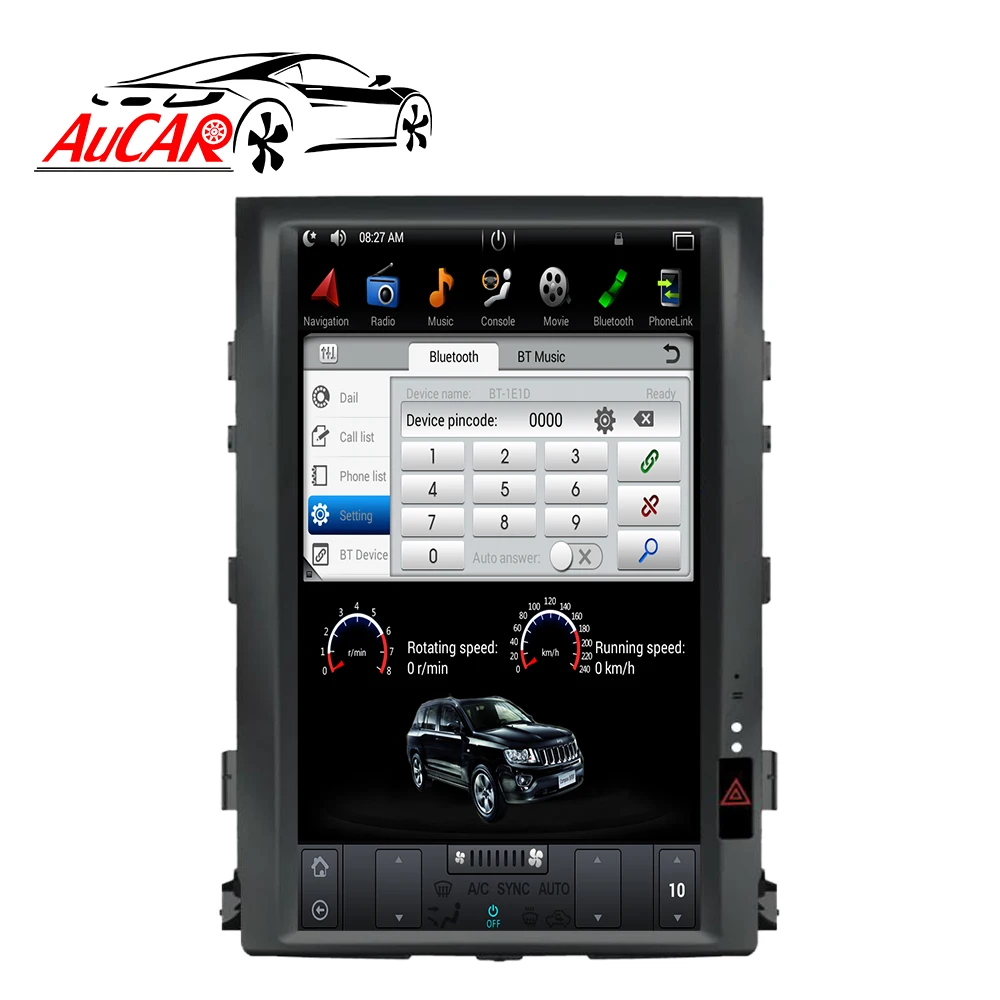  Автомагнитола AuCAR вертикальная 16 дюймов Android 9 для Toyota Land Cruiser