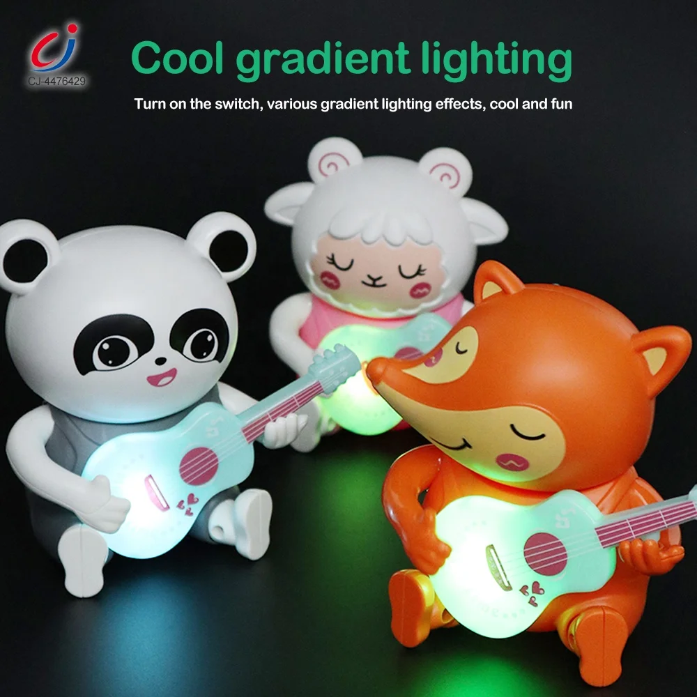 Chengji animal electric guitar music toy cartoon light education interactive kids plastic music player toys