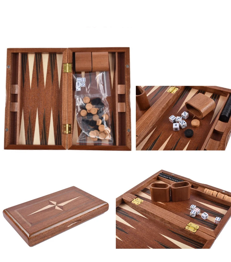Source Factory Custom High-End Classic Backgammon Board Game Set Luxury Wooden Backgammon Game Set