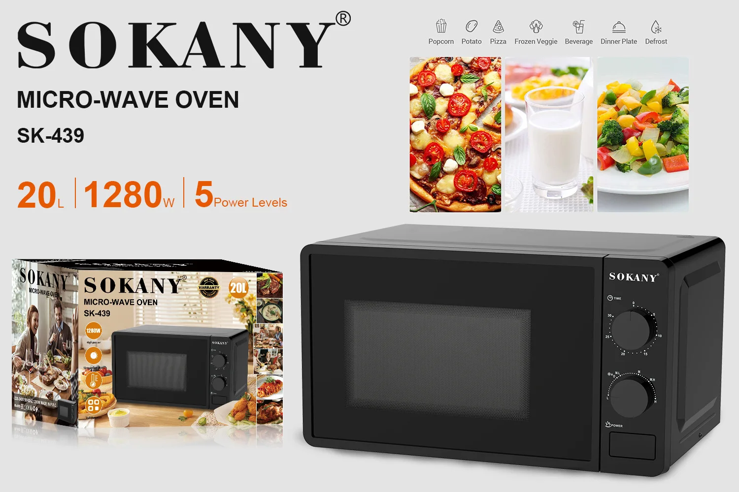 Горячая Распродажа микроволновая печь Sokany 20 л бытовая техника для приготовления