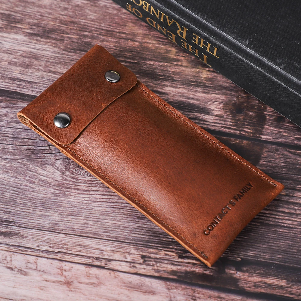 Contacts family Customized logo genuine leather luxury watch case for men watch box sunglasses box
