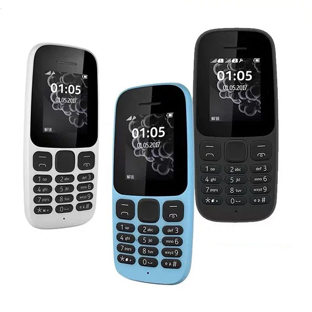 Оптовая продажа оригинальный мобильный смартфон nokia 105 1 77 дюйма простая панель мобильные телефоны с поддержкой MP3/MP4