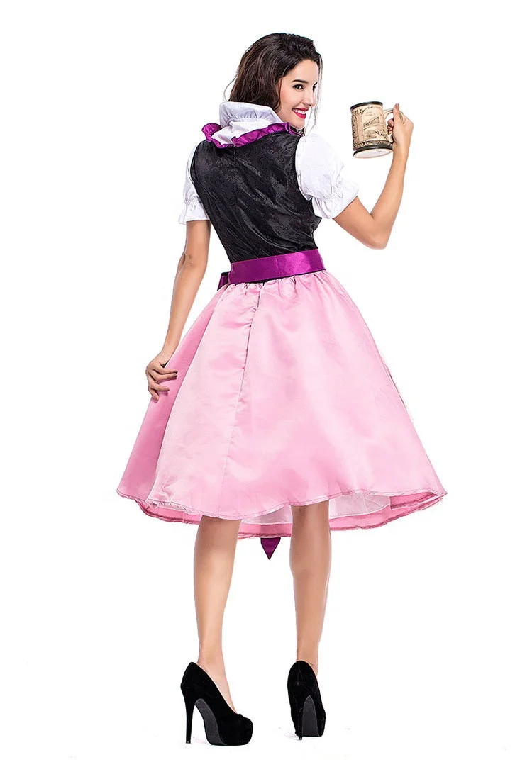 Traditional German Halloween Costumes For Lady Women Bavarian Dirndl Dresses Tavern Maiden Costume
