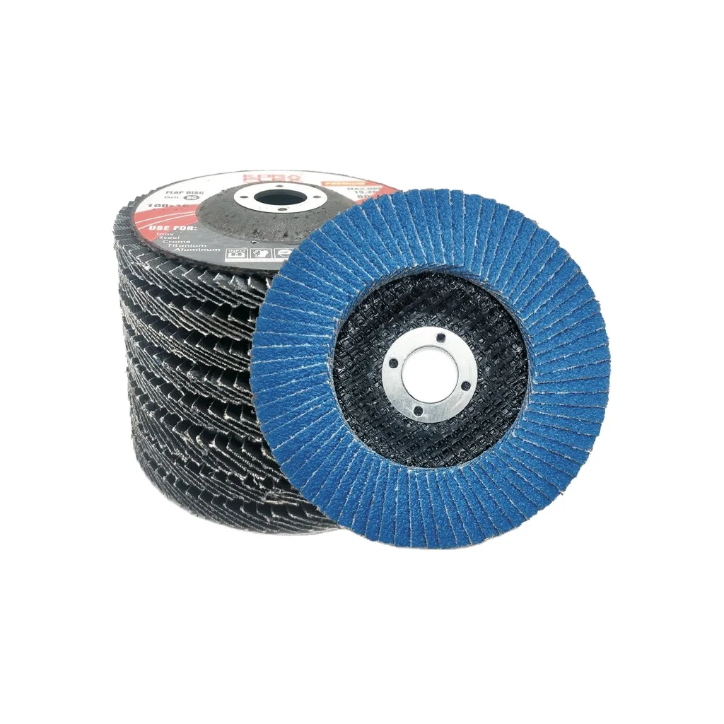 Высокоэффективный прочный диско-диск 40 60 80 120 с зернистообразным цирконием, синий фалп-диск для полировки металла из нержавеющей стали
