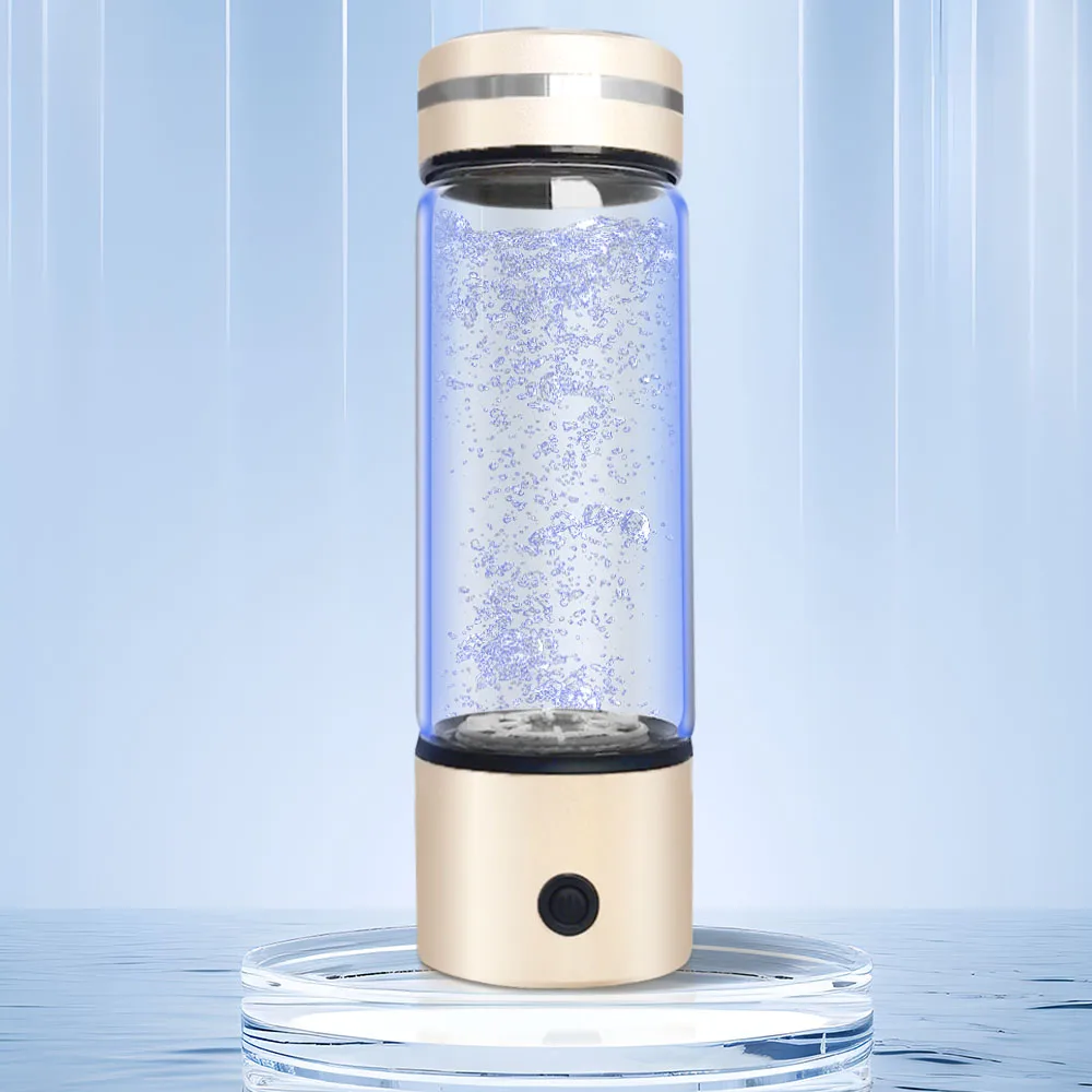 330ML Glass Hydrogen Water Bottle with USB Charging High PPM Hydrogen Water Maker SPE Hydrogen Water Cup for Household RV Use