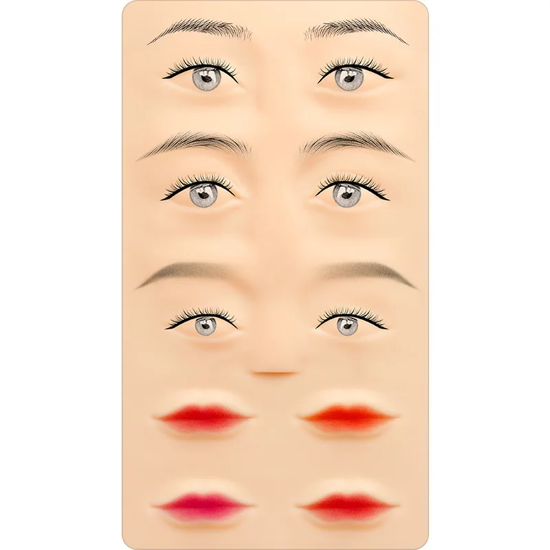 Wholesale OEM PMU 3D Face Eyebrow Lip Makeup Silicone Practice Skin Eyebrow Lip Blank Tattoo Practice Teaching Skin