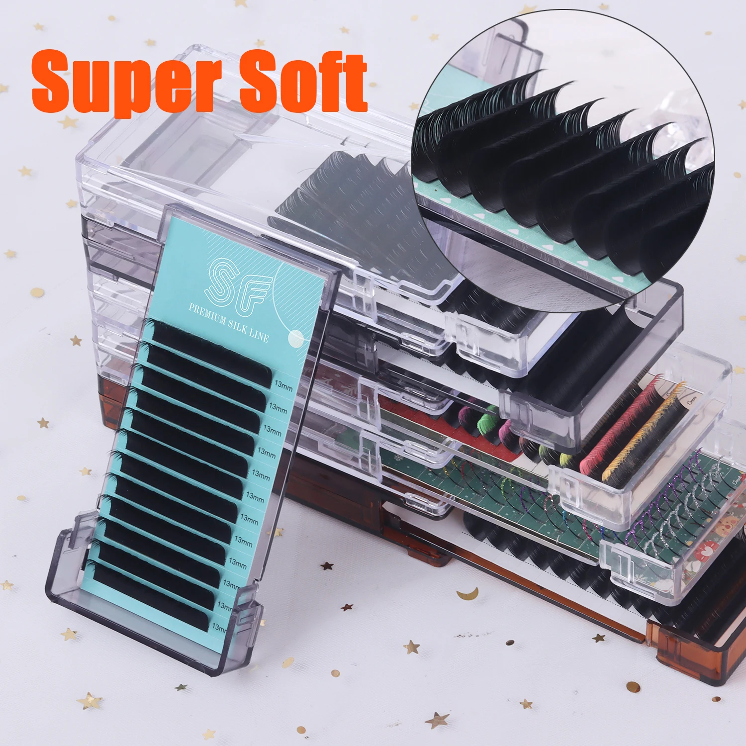 Factory Price Flat Ellipse Lashes Extension 0.25 Trays 0.18 Pbt Fiber Eyelash Trays