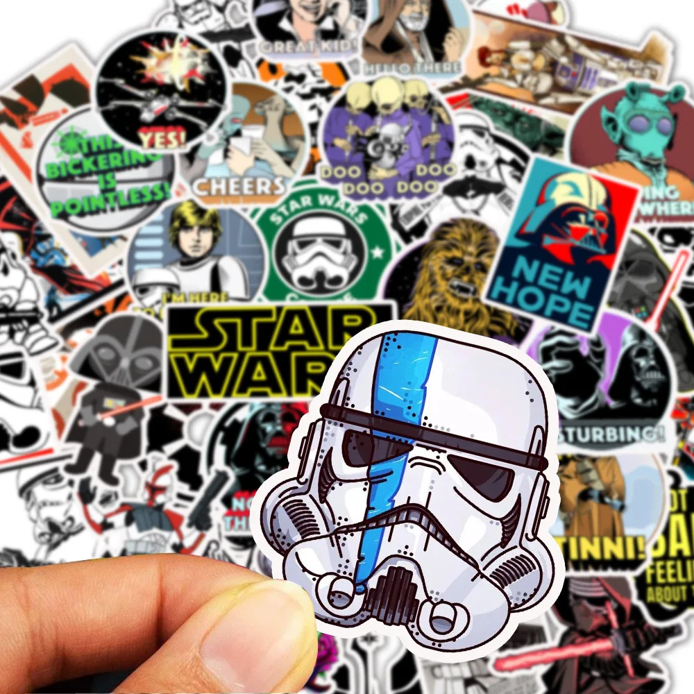 50Pcs Film Star Wars Superhero Stickers Decorative Label For Luggage Laptop Guitar Notebook Skateboard PVC Waterproof Sticker