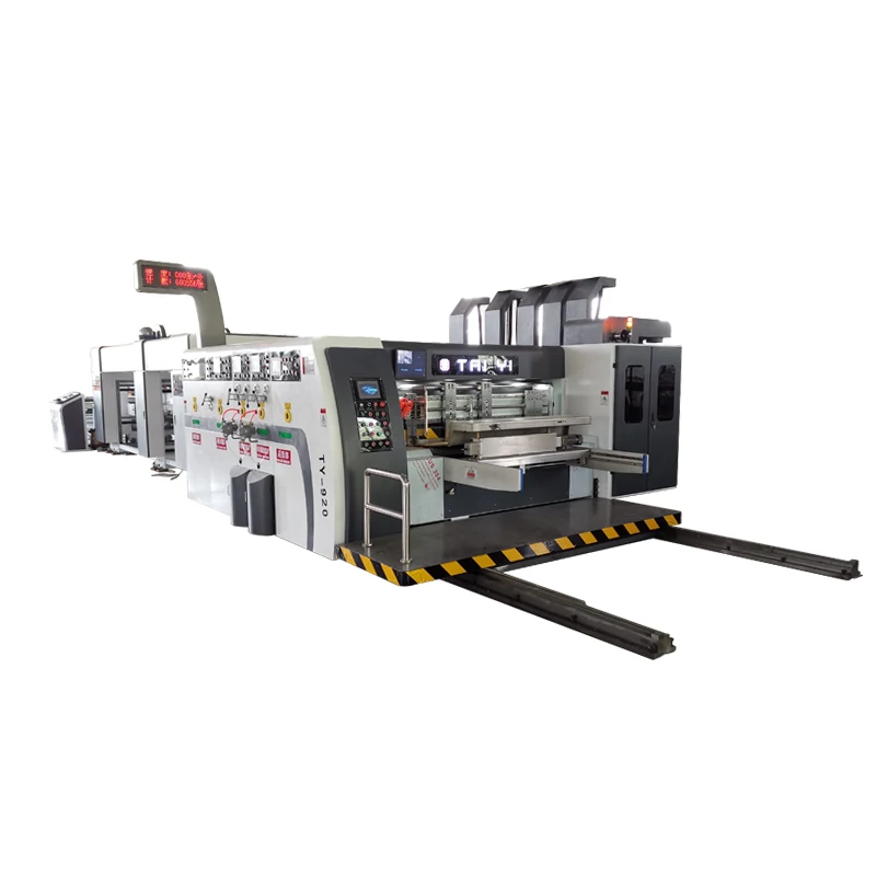 High speed lead edge feeder printing die cutting slotter carton box folder gluer machine with bundle