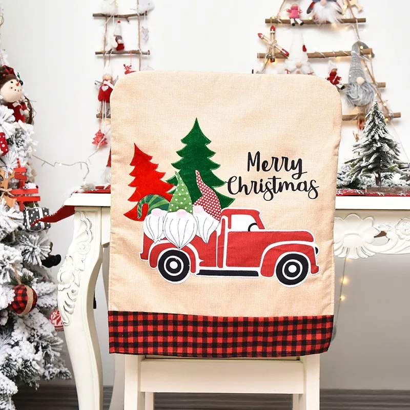 2024 New design High Quality Hot sale Santa Claus cartoon linen collocation Office chair Covers